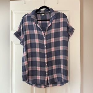 Beach lunch lounge flannel short sleeve shirt